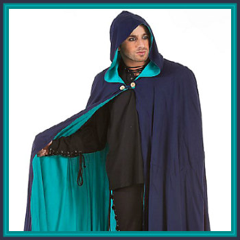 Velvet cape green hooded cloak, medieval elven fantasy costume cape with  hood