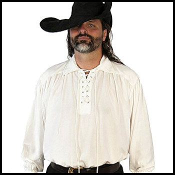 Pirate Shirt Red - Lace Up Neck